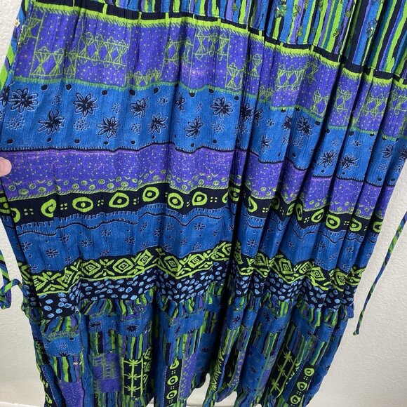 Carole Little Dress Women's Multicolor Sz 12 Short Sleeves Long Art Eclectic VTG - Picture 8 of 14